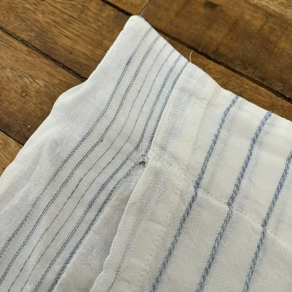 Restoration Hardware Standard Sham Italian Jacquard Stripe Linen